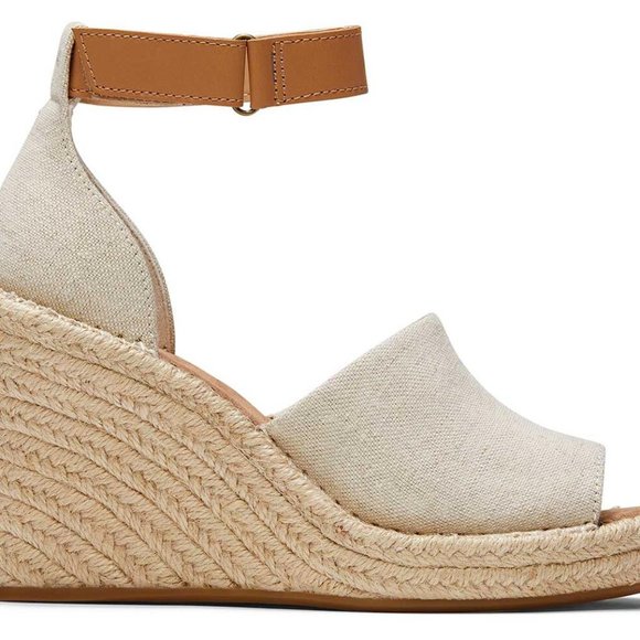 Toms- Natural Marisol Peep Toe Wedge - Picture 2 of 4